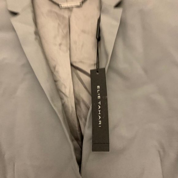 elie tahari lindley suit jacket blazer geometric grey size 8 nwt